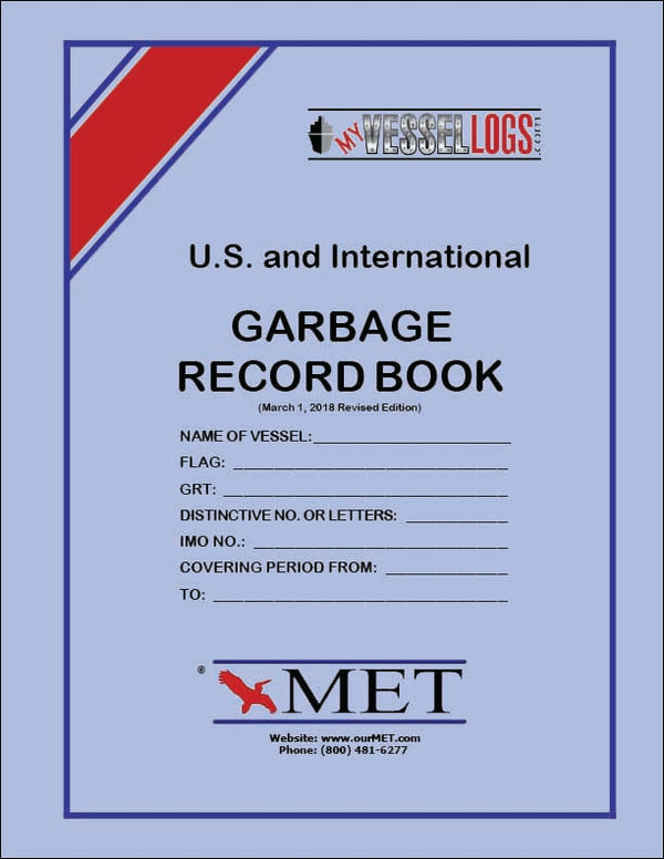 Garbage Record Log Book Captain's Nautical Books & Charts