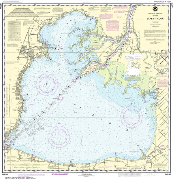 NOAA Chart 14850: Lake St. Clair - Captain's Nautical Books & Charts