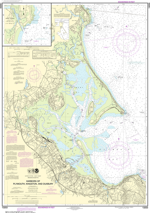 NOAA Chart 13253 Harbors of Plymouth, Kingston and Duxbury Captain's