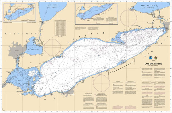 Chs Chart 2100: Lake Erie Lac Érié - Captain's Nautical Books & Charts