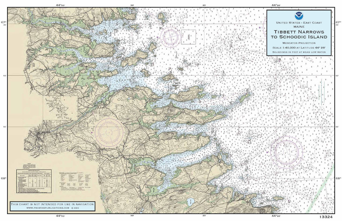 Nautical Placemat: Tibbett Narrows to Schoodic Island