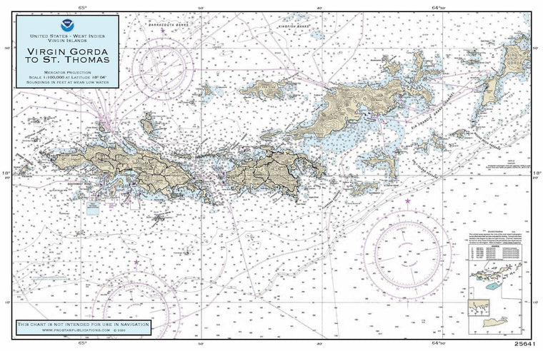 Nautical Placemat: Virgin Gorda to St. Thomas