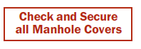 Check & Secure All Manhole