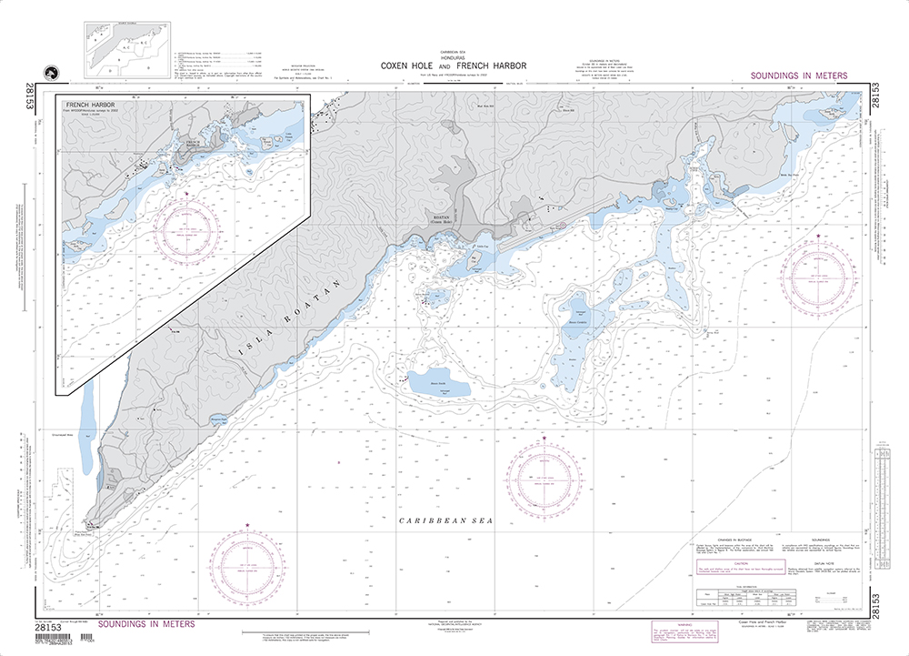 NGA Chart 28153: Coxen Hole and French Harbor