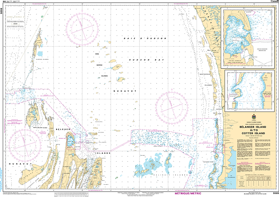 CHS Chart 5505: Bélanger Island à/to Cotter Island - Captain's Nautical ...