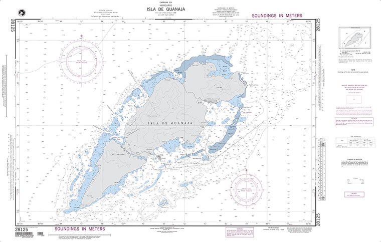 NGA Chart 28125: Isla de Guanaja (Caribbean Sea-Honduras)