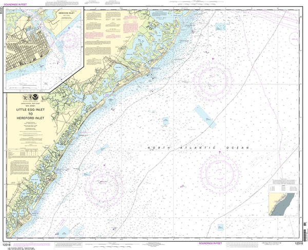 NOAA Chart 12318: Little Egg Inlet to Hereford Inlet, Absecon Inlet ...