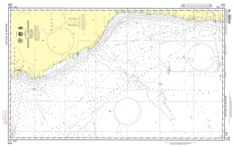 NGA Chart 608: Guayaquil to Valparaiso