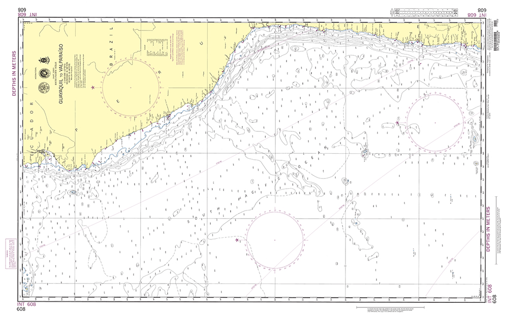 NGA Chart 608: Guayaquil to Valparaiso