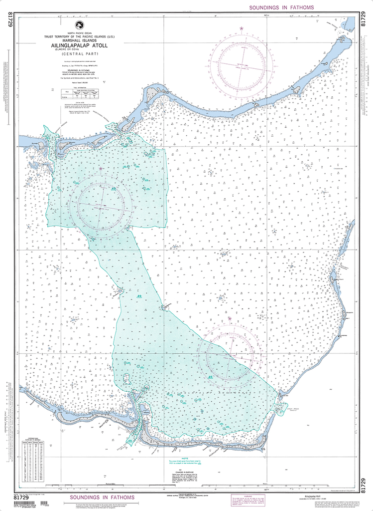 NGA Chart 81729: Ailinglapalap Atoll, Central Part (Marshall Islands)