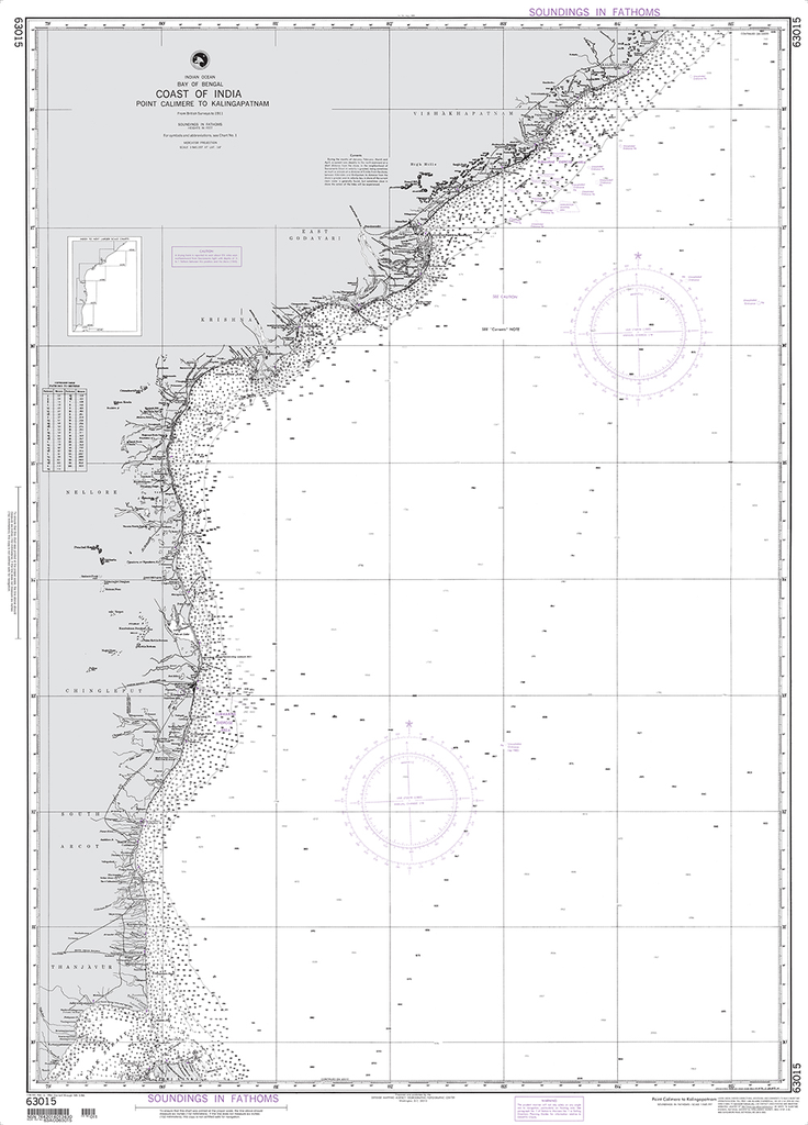 NGA Chart 63015: Coast of India-Calimere Point to Kalingapatam (OMEGA)