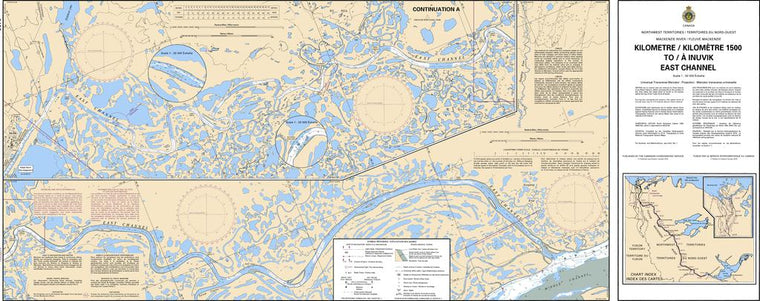 CHS Chart 6432: Kilometre/Kilomètre 1500 to/à Inuvik East Channel