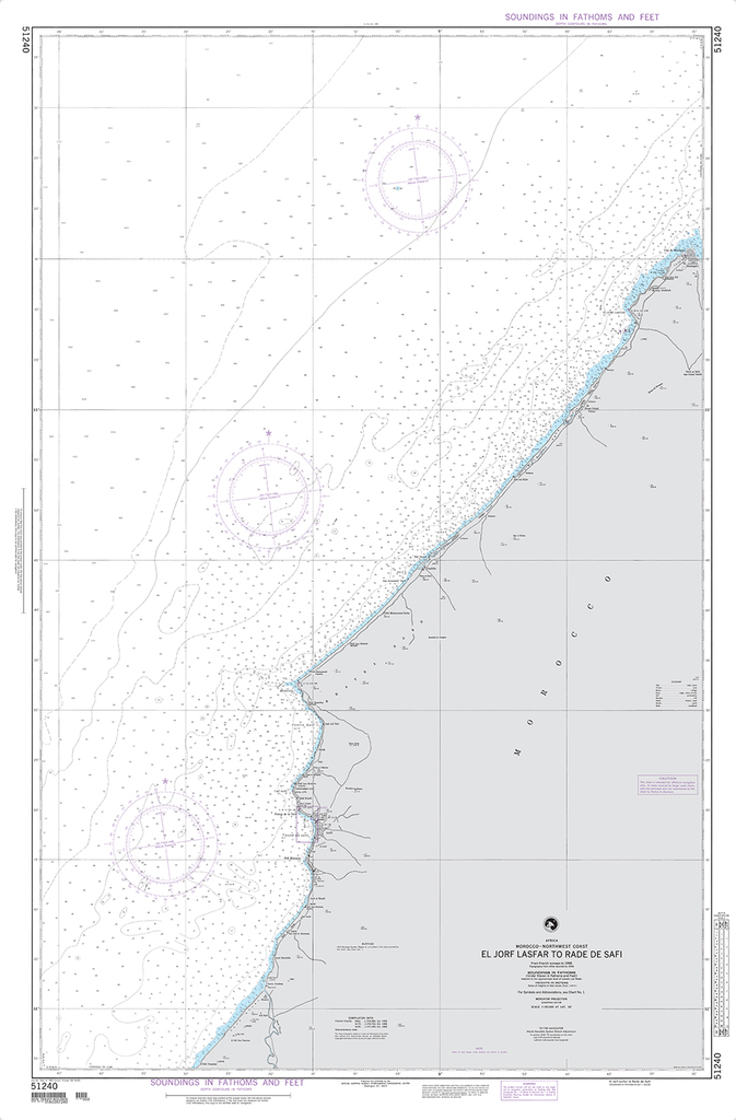 NGA Chart 51240: El Jorf Lesfar to Rade de Safi (Morocco)