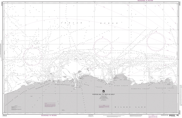 NGA Chart 29018: Porpoise Bay to West Ice Shelf