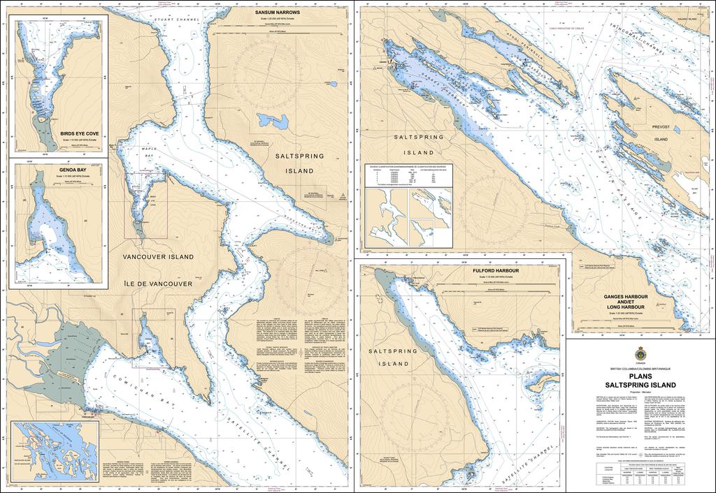 CHS Chart 3478: Plans - Saltspring Island - Captain's Nautical Books ...