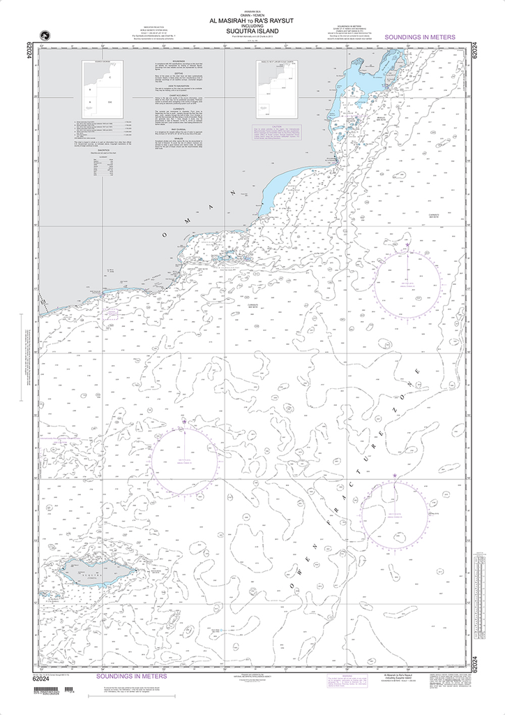 NGA Chart 62024: Al Masirah to Ras Raysut including Suqutra Island