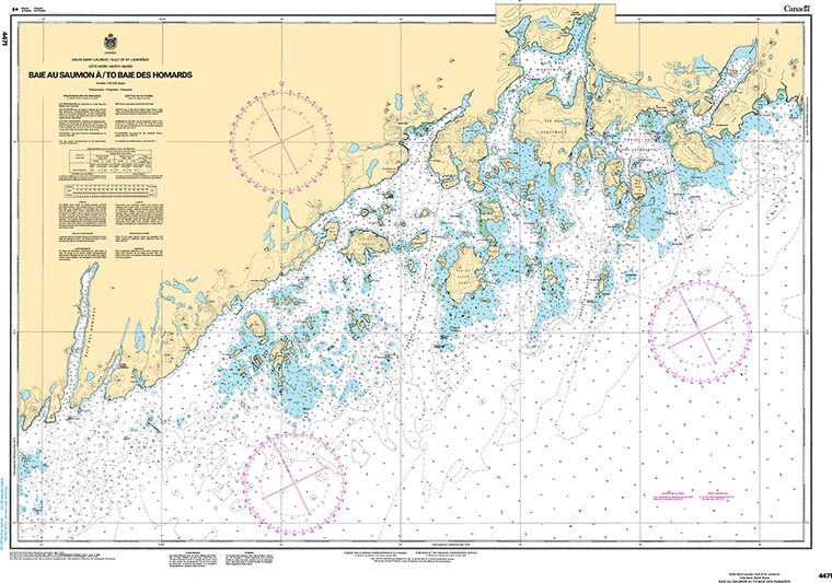 CHS Print-on-Demand Charts Canadian Waters-4471: Baie au Saumon €/to Baie des Homards, CHS POD Chart-CHS4471