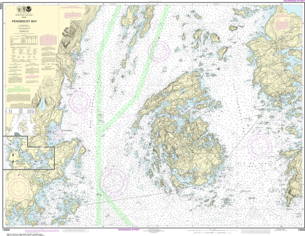 NOAA Chart 13305: Penobscot Bay, Carvers Harbor and Approaches ...