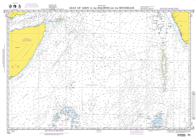 NGA Chart 703: Gulf of Aden to the Maldives and the Seychelles Group