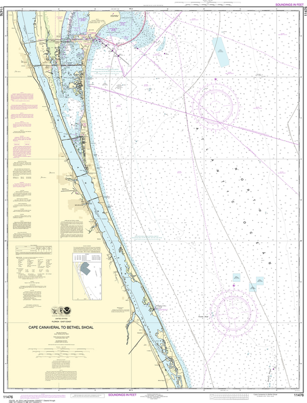 NOAA Chart 11476: Cape Canaveral to Bethel Shoal - Captain's Nautical ...