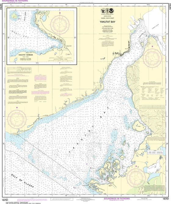 NOAA Chart 16761: Yakutat Bay, Yakutat Harbor