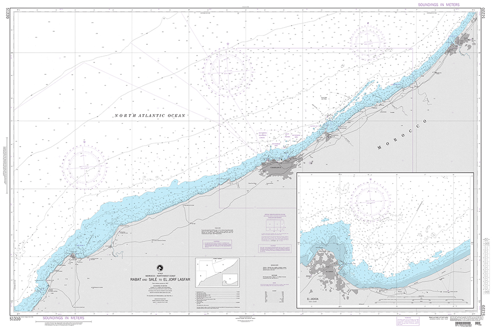 NGA Chart 51220: Rabat and Sale to El Jorf Lasfar