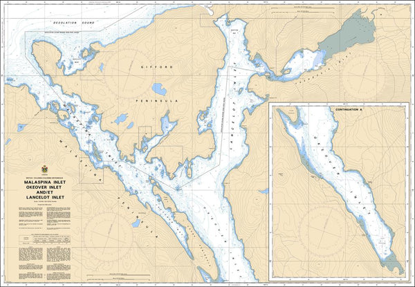 CHS Chart 3559: Malaspina Inlet, Okeover Inlet and/et Lancelot Inlet ...