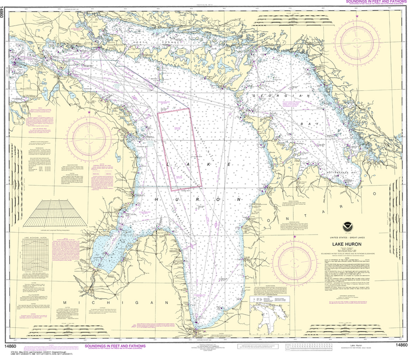 NOAA Chart 14860: Lake Huron - Captain's Nautical Books & Charts