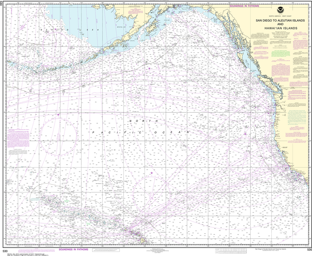 NOAA Chart 530: North America West Coast: San Diego to Aleutian -  Captain's Nautical Books & Charts