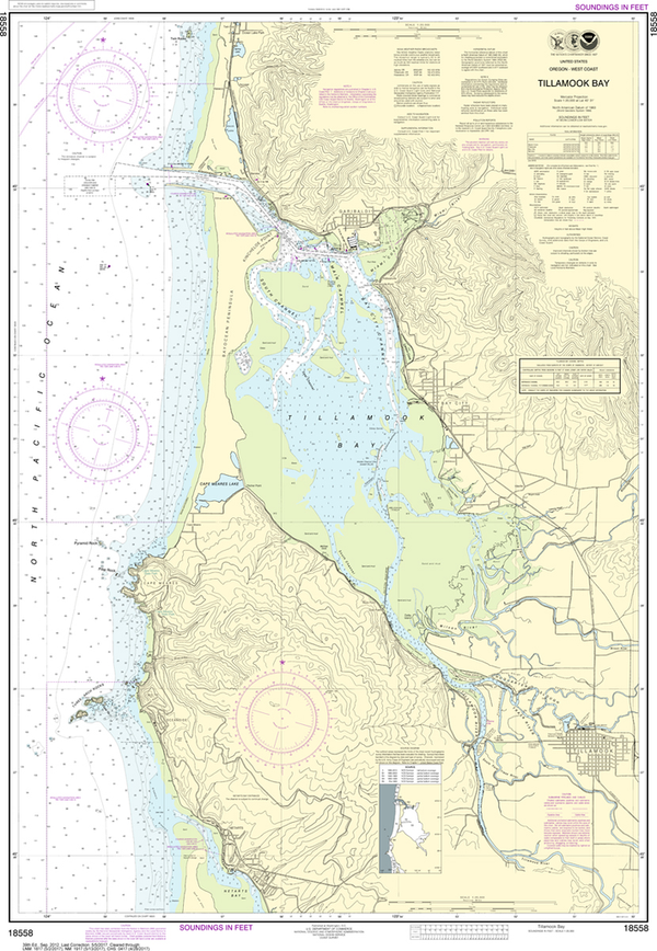 NOAA Chart 18558 Tillamook Bay Captain's Nautical Books & Charts