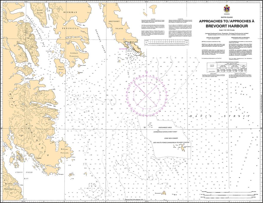 CHS Chart 7103: Approaches to/Approches à Brevoort Harbour