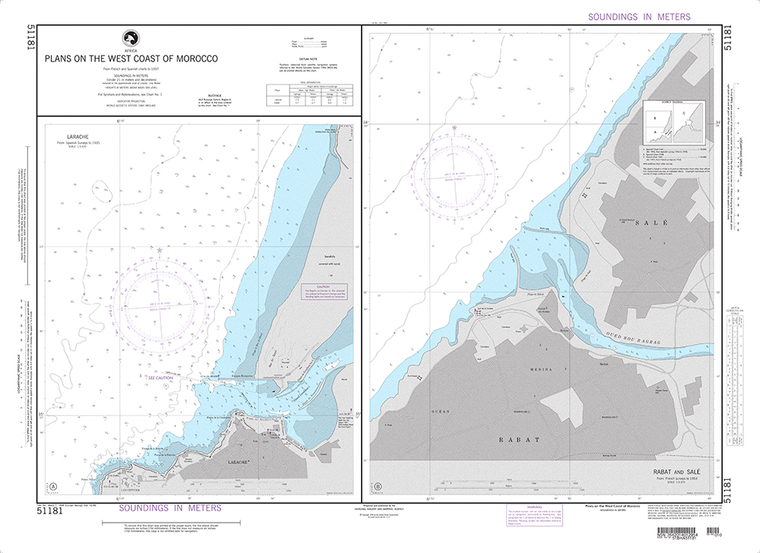 NGA Chart 51181: Plans on the West Coast of Morocco A. Larache