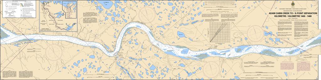 CHS Chart 6426: Adam Cabin Creek to/à Point Separation Kilometre 1400 / Kilomètre 1480