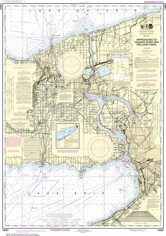 NOAA Chart 14822: Approaches to Niagara River and Welland Canal