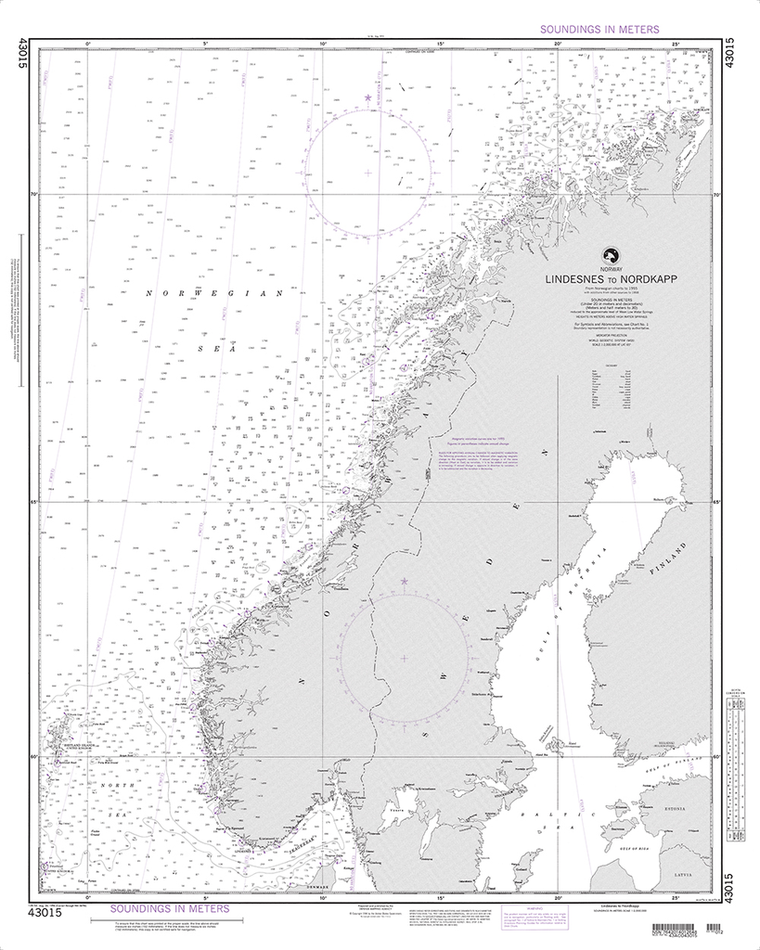 NGA Chart 43015: Lindesnes to Nordkapp