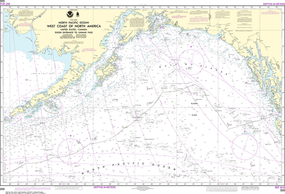 NOAA Chart 500: West Coast Of North America - Dixon Entrance To Unimak Pass