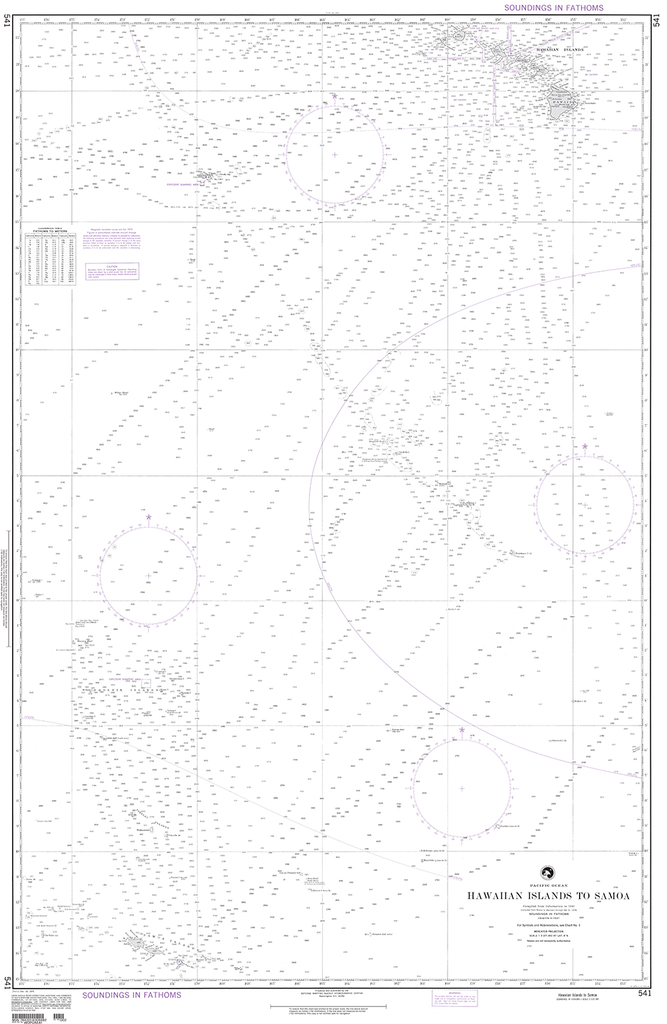 NGA Chart 541: Hawaiian Islands to Samoa