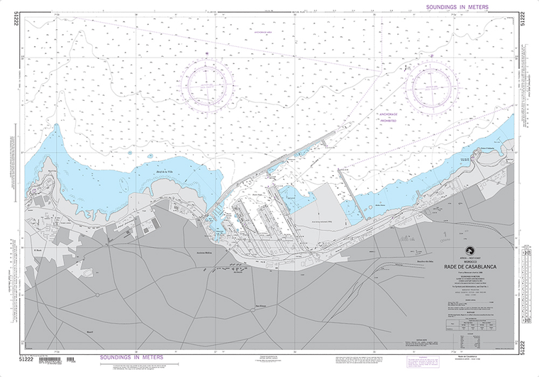 NGA Chart 51222: Rade de Casablanca (Morocco)