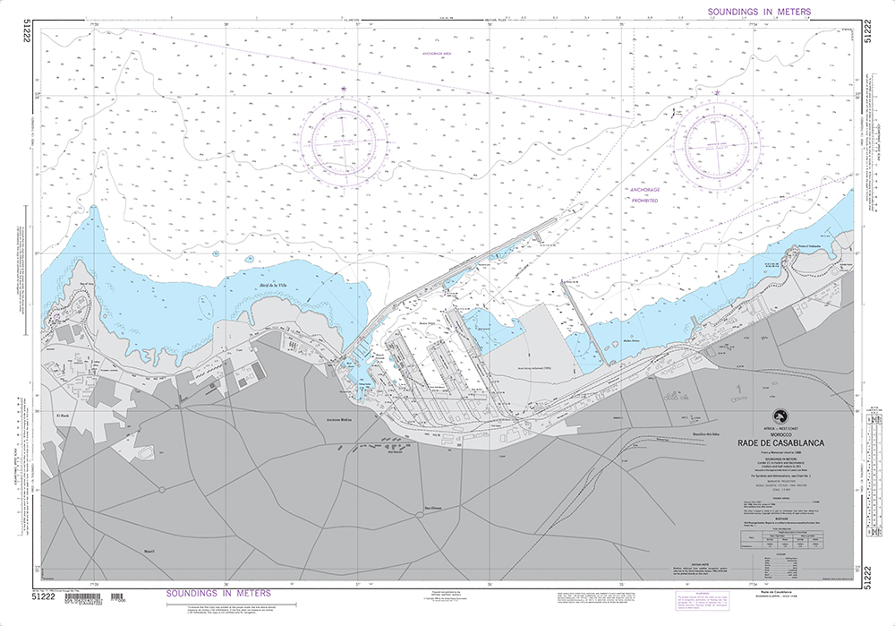 NGA Chart 51222: Rade de Casablanca (Morocco)