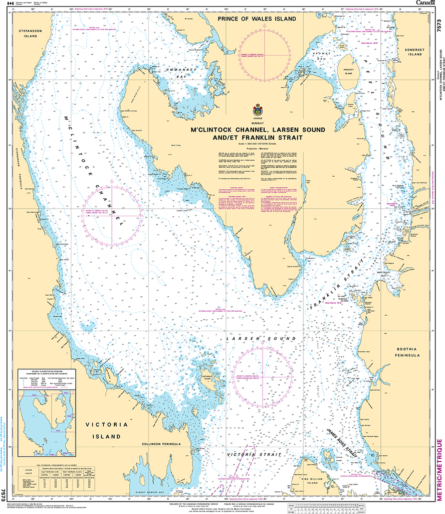 CHS Chart 7573: MClintock Channel, Larsen Sound and/et Franklin ...