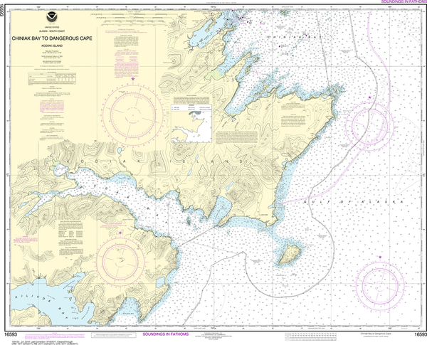 NOAA Chart 16593: Kodiak Island: Chiniak Bay to Dangerous Cape ...