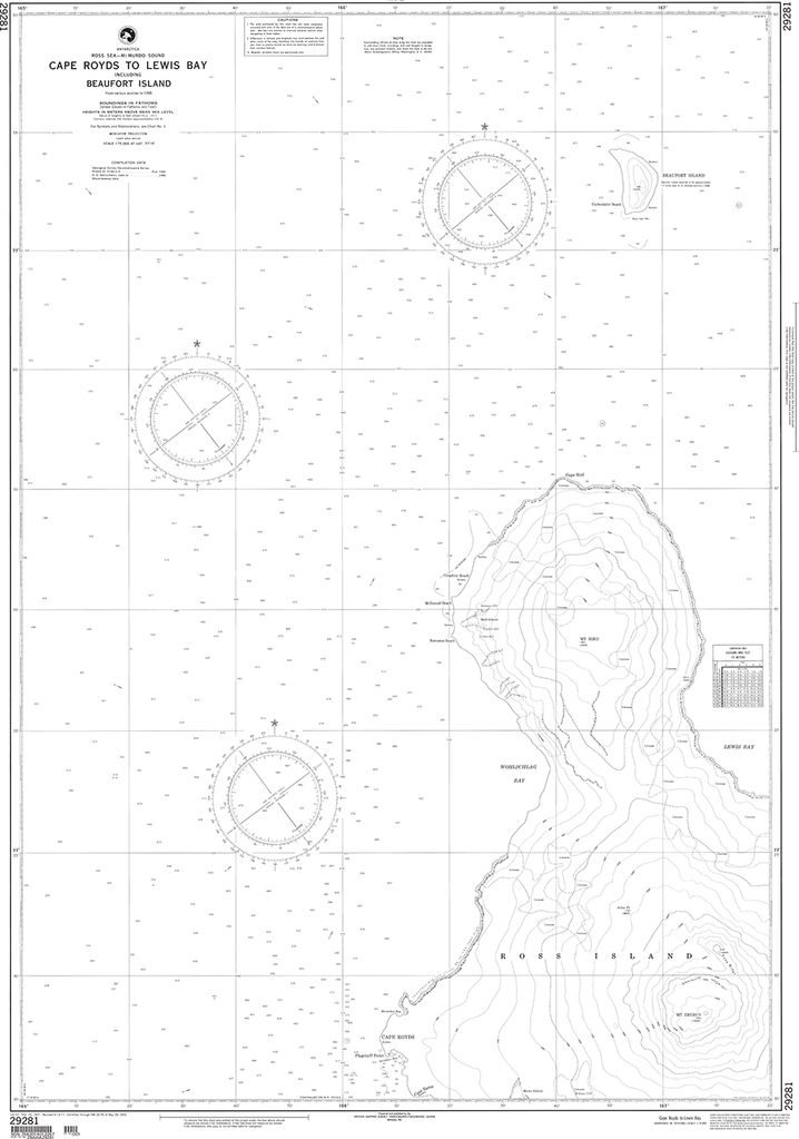 NGA Chart 29281: Cape Royds to Lewis Bay including Beaufort Island (Ross Sea-McMurdo Sound)