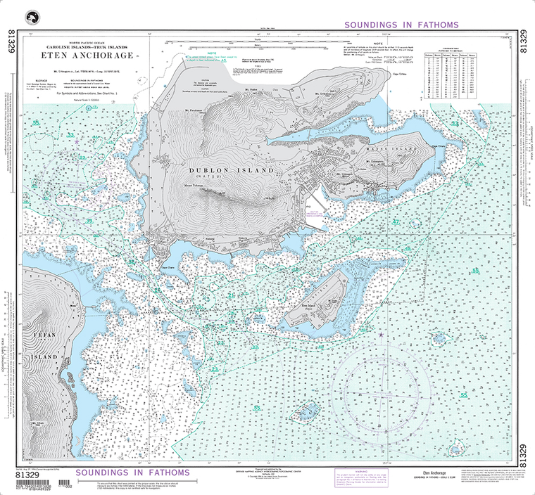 NGA Chart 81329: Eten Anchorage (Caroline Islands-Truk Islands)