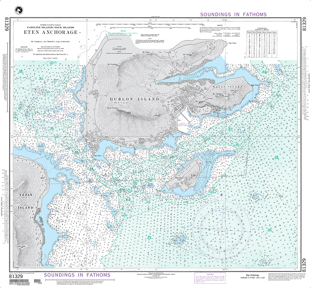 NGA Chart 81329: Eten Anchorage (Caroline Islands-Truk Islands)