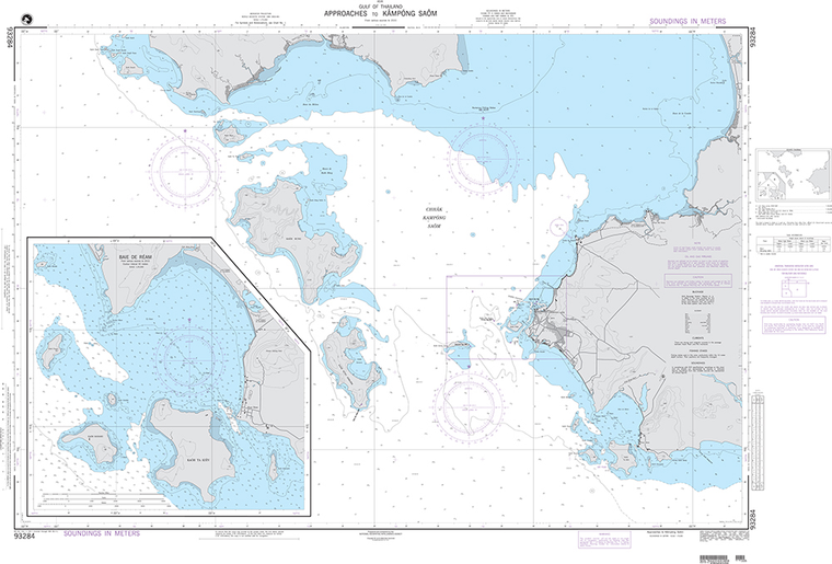 NGA Chart 93284: Approaches To Kampong Saom ( Gulf Of Thailand )