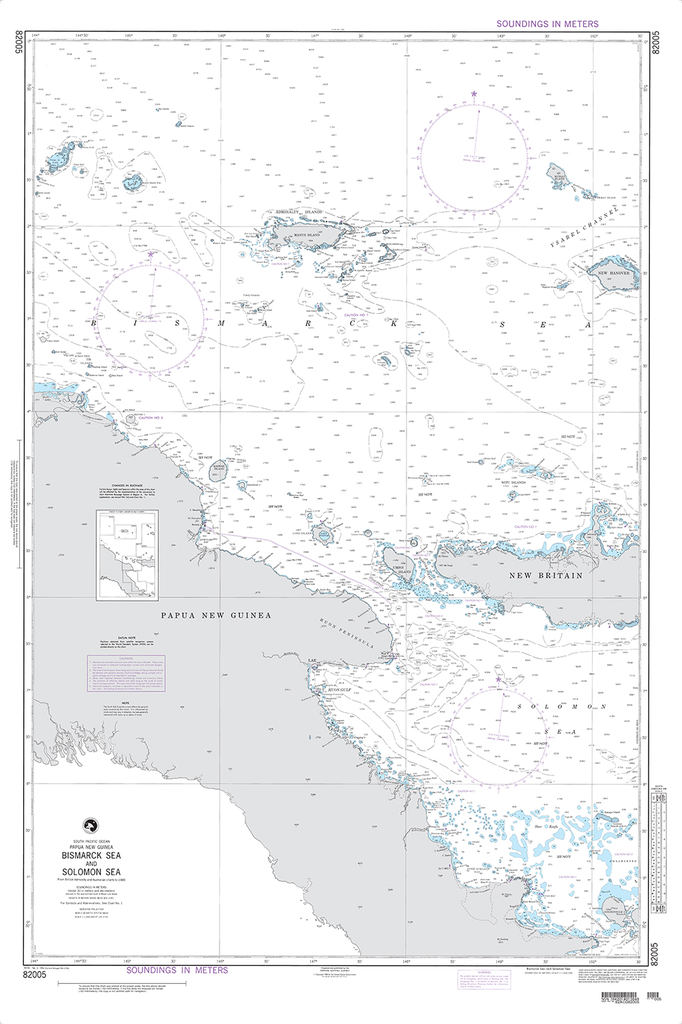 NGA Chart 82005: Bismarck Sea and Solomon Sea