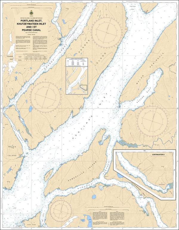 CHS Chart 3994: Portland Inlet, Khutzeymateen Inlet and Pearse Canal ...