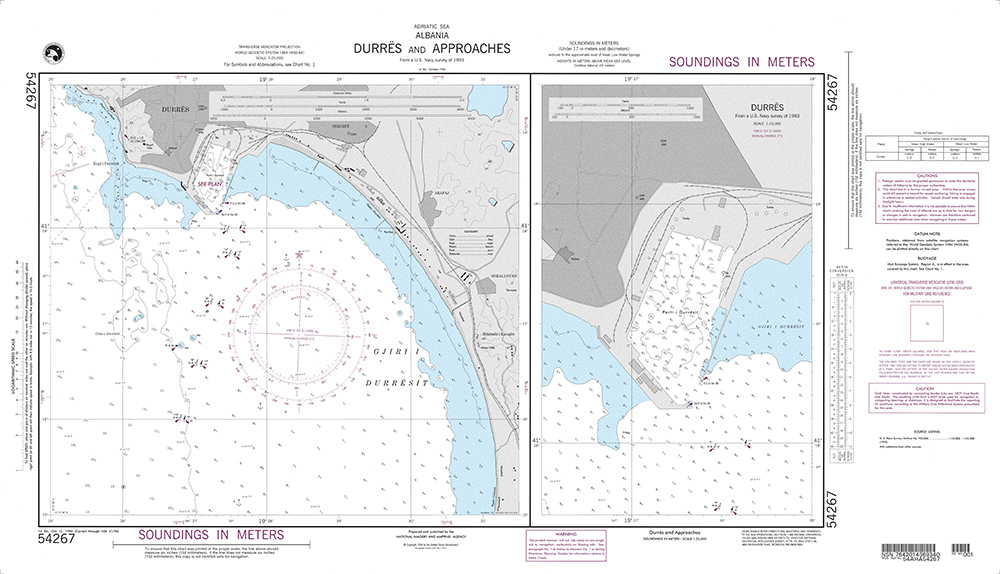 NGA Chart 54267: Durres and Approaches (Albania-Adriatic Sea)