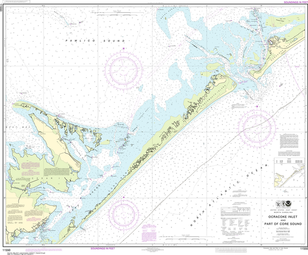 NOAA Chart 11550: Ocracoke lnlet and Part of Core Sound - Captain's ...