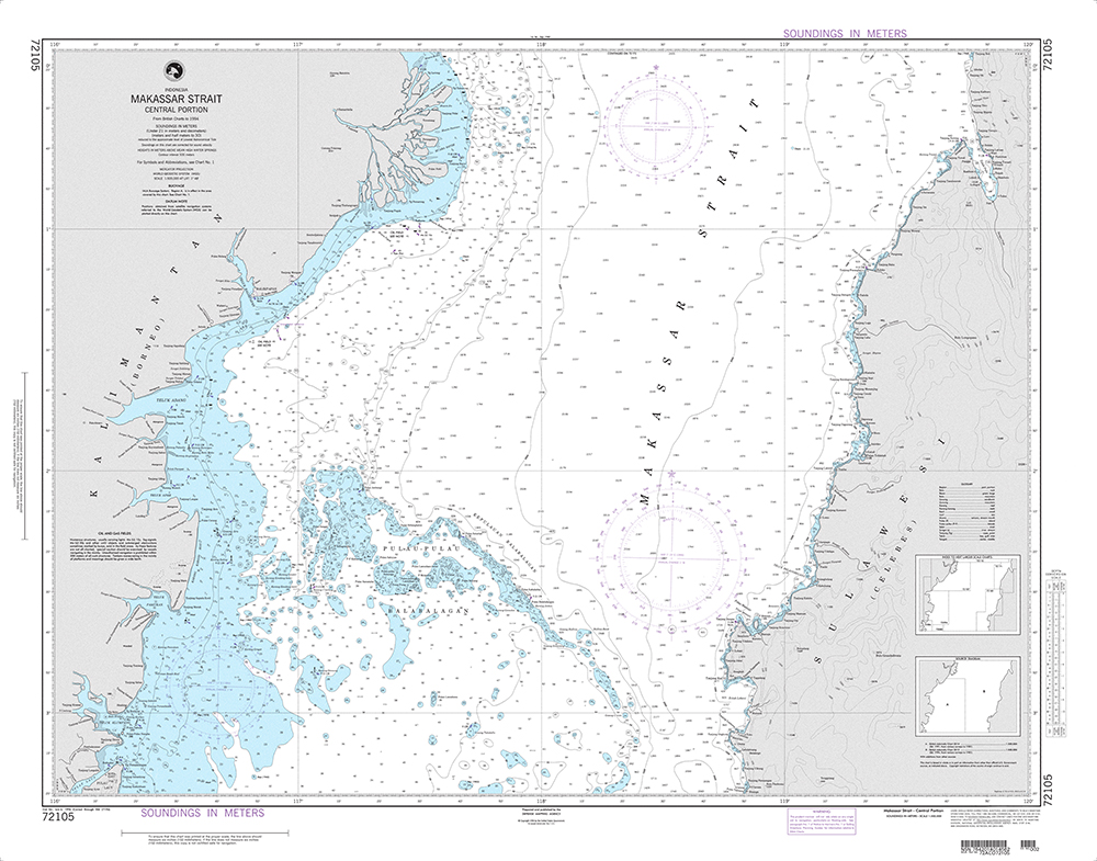 NGA Chart 72105: Mekassar Strait-Central Portion